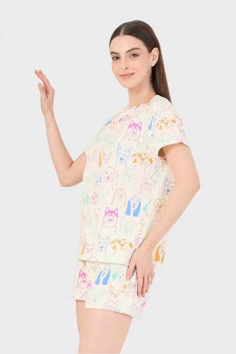 Sweet Dreams Animal Printed Short Set - Swan White — image 5
